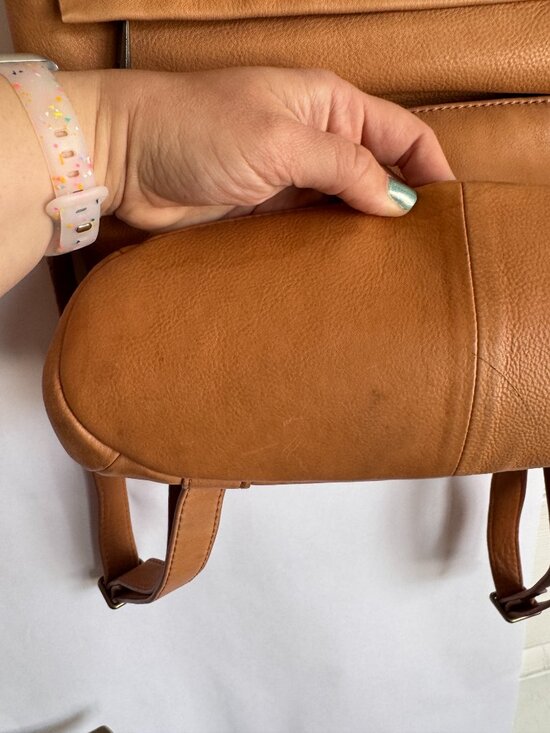 Tan Leather Backpack with Tablet Sleeve Aspen main image 3